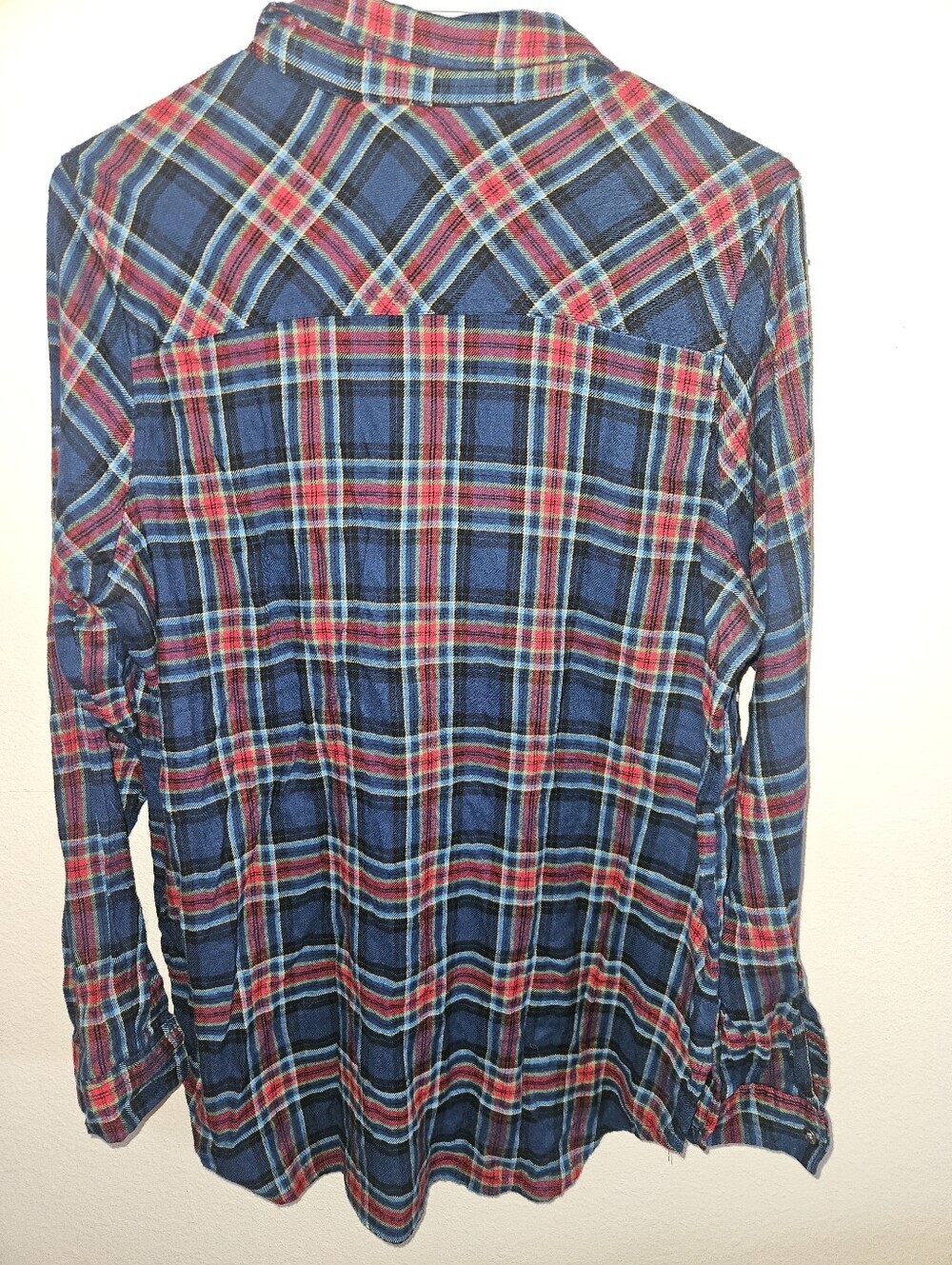 Vanilla Star Womans Plaid Long Sleeve Button Up Top Size L - Picture 7 of 10